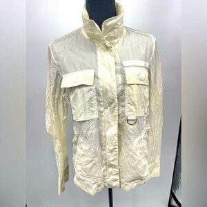 Gap windbreaker cream jacket size medium zip up‎